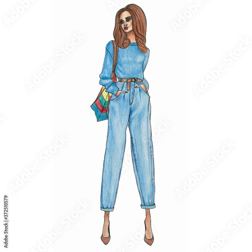 young woman in jeans