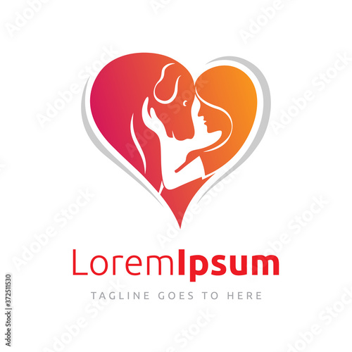 Pet daycare logo design, animal care vector.