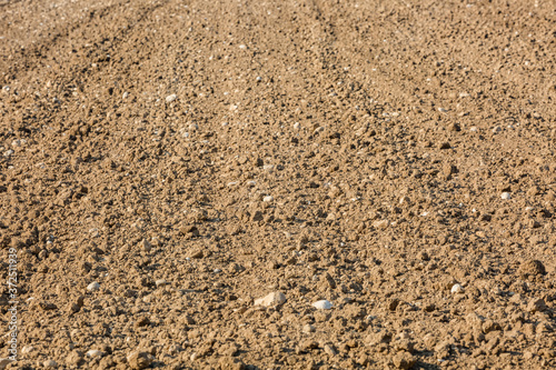 Freshly plowed field. spring preparation.