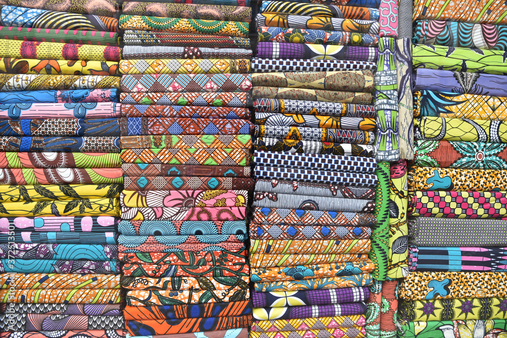 Tissu Africain Imprimé En Coton 100% - Largeur 115cm (45") - Vente Au Mètre - Multicolore (bleu)