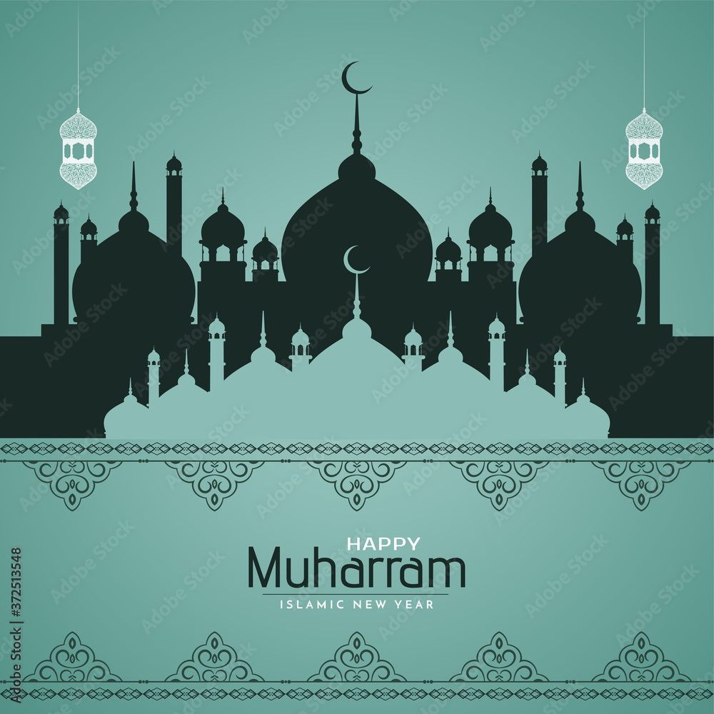 Abstract Happy Muharram traditional islamic background