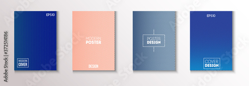 Folded Minimal Cover Vector Set. Pattern Gradient Overlay Business 