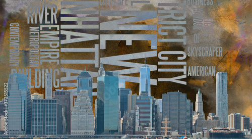 NYC Landscape. Modern urban art. 3D rendering © rolffimages