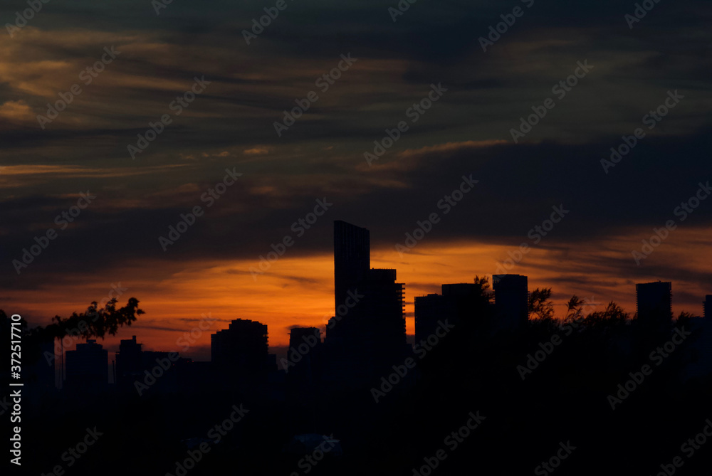 sunset over the city sunset over the city