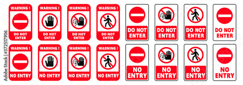 Stop halt allowed Do not enter danger warning sign Vector attention forbidden caution or admittance signs No ban allowed walking people stepping or run symbols Highway road prohibited emergency beware