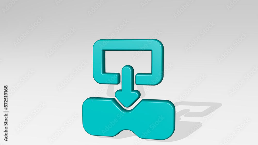 VR PHONE 3D icon casting shadow, 3D illustration for virtual and reality VR PHONE 3D icon casting shadow, 3D illustration for virtual and reality
