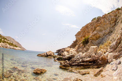 rocky beach in Greece Anavyssos photo