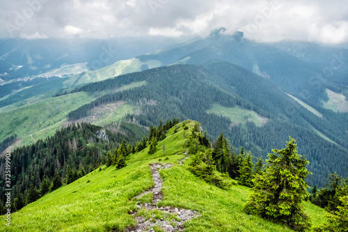 View from Sina peak, Low Tatras mountains, Slovakia photo