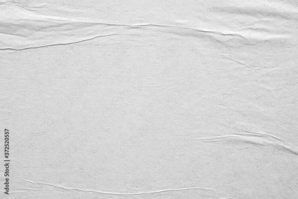 Obraz premium Blank white crumpled and creased paper poster texture background