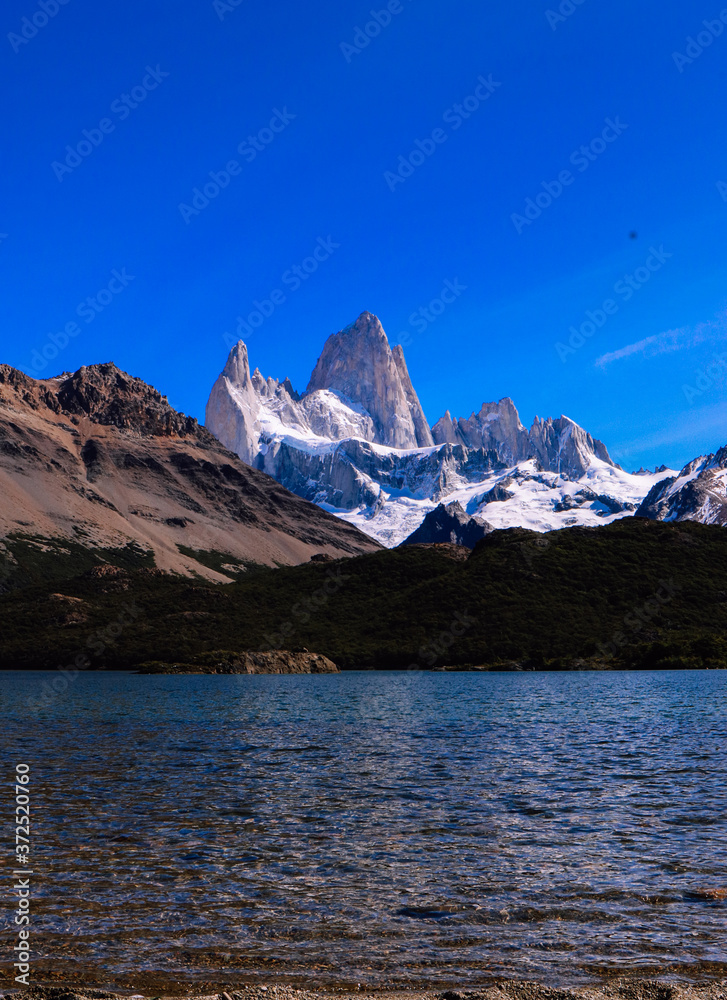 Montain with snow Patagonia Argentina Fitz Roy El Chalten