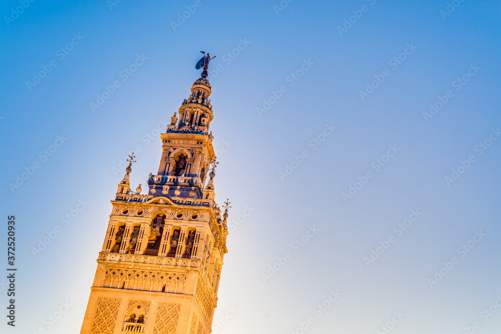 Giralda in the city of Seville in Andalusia, Spain.