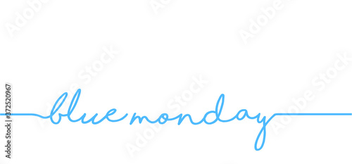 Slogan Hello or happy blue monday with smile Vector icon sign The most depressing day of the year The day commit suicide and depression motivation, third monday January Funny sadness cartoon smiling