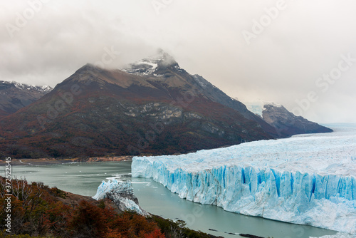 Global warming, Perito Moreno Glacier in Argentina, a famous tourist attraction in Latin America.