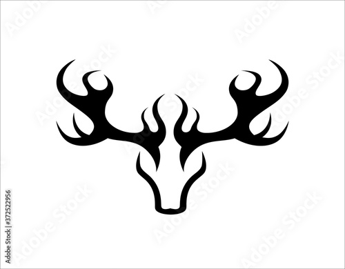 Deer antler ilustration logo vector template	
