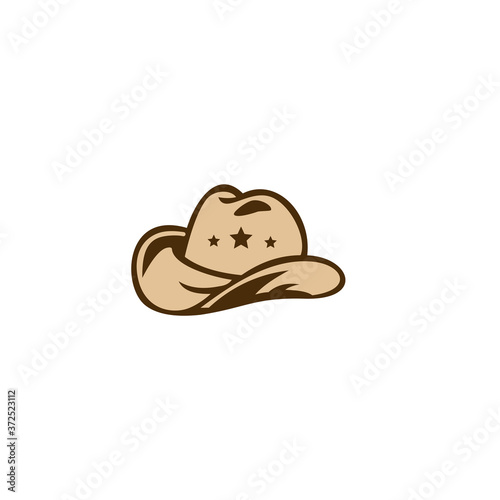 Cowboy hat icon  Retro Hat  Emblem design on white background