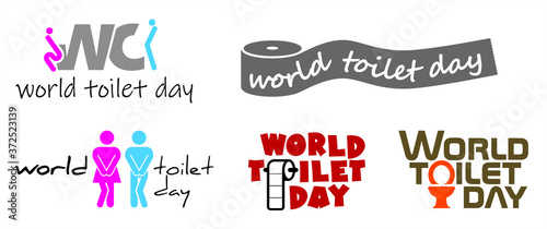 Wc world toilet day. Bathroom or restroom icons. Funny vector pissing signs. For handicap people, woman, man or gender to peeing pictogram. Human handicap toilets seat   with wheelchair logo. 
