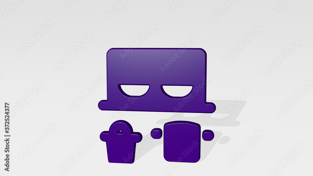 BATHROOM MIRROR CABINET 3D icon casting shadow, 3D illustration for background and clean