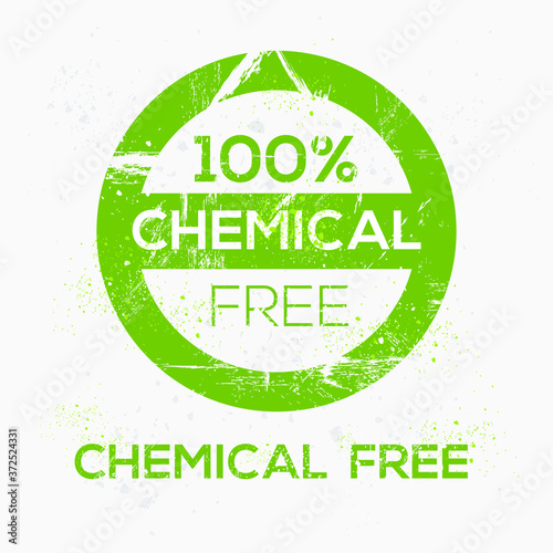 (chemical free) label sign, vector illustration.