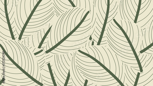 Leaf line art background vector, wallpaper and print, house plant, Vector illustration.