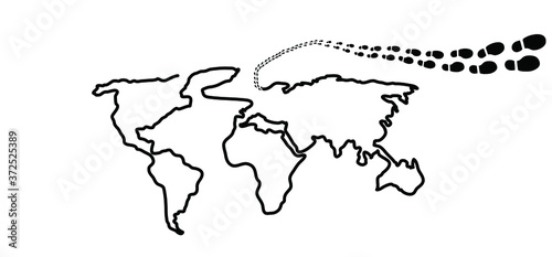 tracking track footprints human shoes shoe sole funny feet footsteps route people silhouette follow vector hiking icon steps sign foot Walks Walking wallpaper banner Trekking footmark fun navigation 