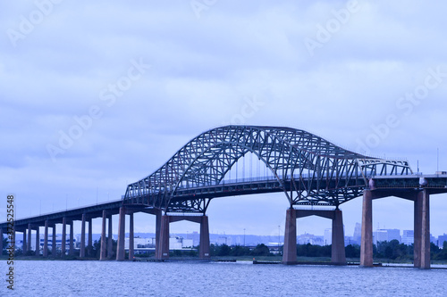 The Newark Bay Bridge, officially the Vincent R. Casciano Memorial Bridge