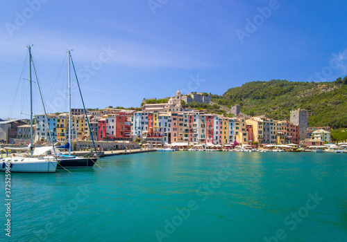 Porto Venere (Italy) - The town on the sea also know as Portovenere, in the Ligurian coast, province of La Spezia, after lockdown Covid-19; with Cinque Terre designated by UNESCO World Heritage Site