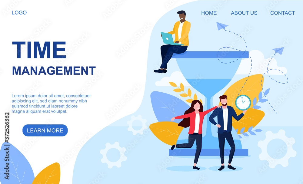 Vector illustration concept of time management. Business people meticulously time their work. Time is money Vector illustration concept of time management. Business people meticulously time their work. Time is money