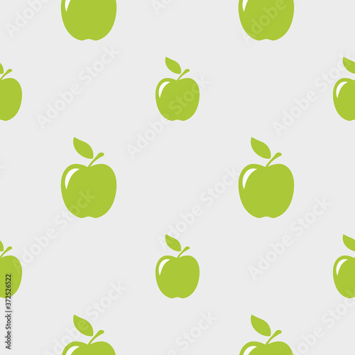 Vector illustration of a seamless pattern with apples on a light background.