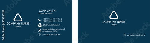 Simple blue background corporate business card with formal design