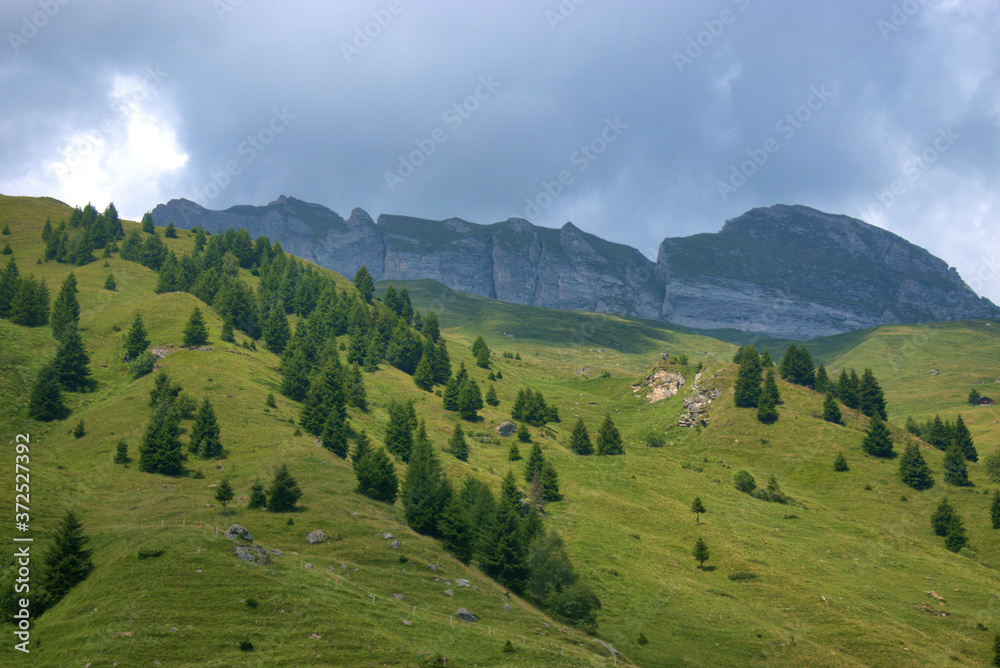 Berglandschaft in Vals in der Schweiz 31.7.2020