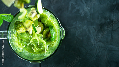 Green fresh smoothie blende...