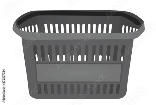 Grey supermarket basket. vector illustration