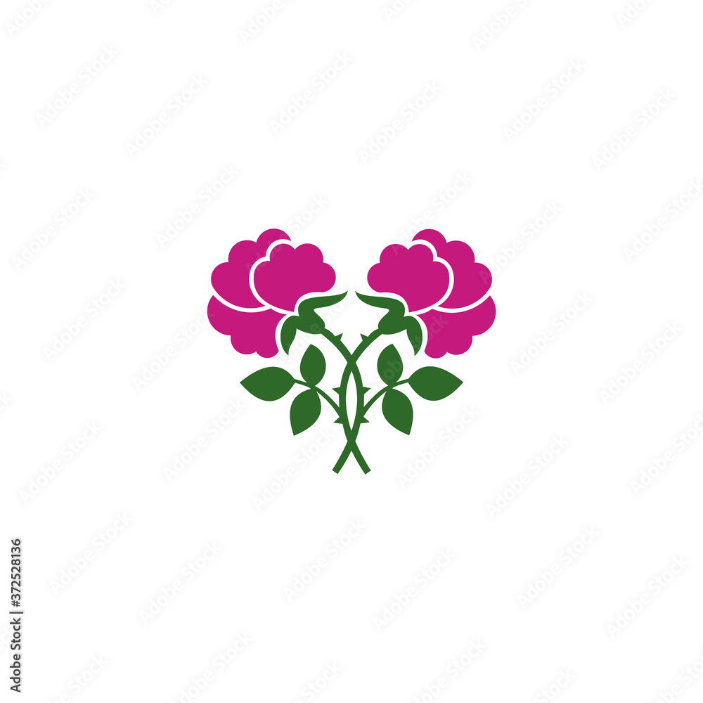 rose icon. Flower design elements vector, Emblem design on white background