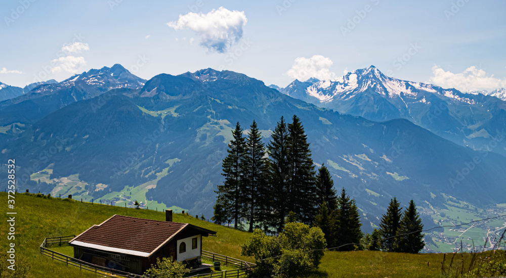 Beautiful alpine view at the famous Zillertaler Hoehenstrasse, Tyrol, Austria
