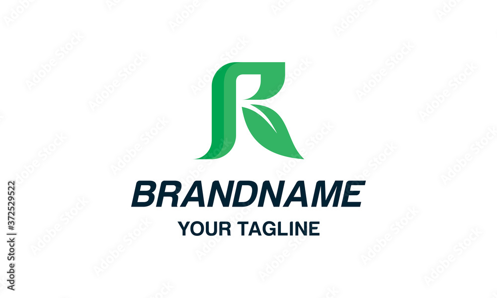 Letter R leaf logo design vector EPS 10