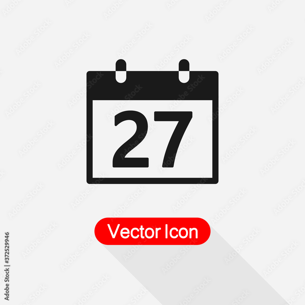27 Calendar Icon Vector Illustration Eps10 27 Calendar Icon Vector Illustration Eps10