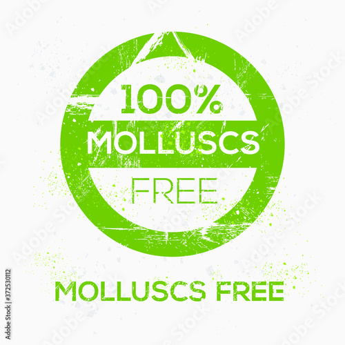 (Molluscs free) label sign, vector illustration.