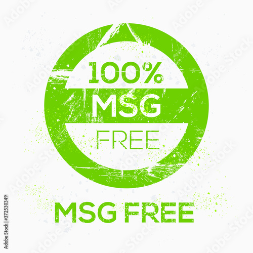 (MSG free) Mono sodium glutamate  label sign, vector illustration.