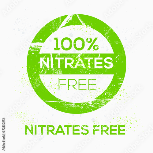 (Nitrates free) label sign, vector illustration.
