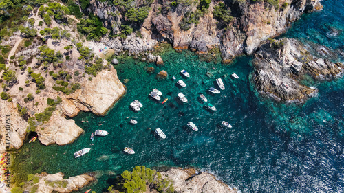 Canvastavla Aerial view of beautiful coastline in Mediterranean coast of Spain, Costa Brava