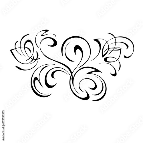 ornament 1271. decorative abstract ornament with curls in black lines on a white background
