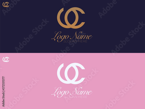 Luxury elegant premium u and c uc u c  slash style logo concept branding brand