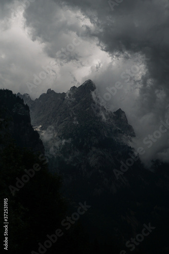 cloudy moutain peaks