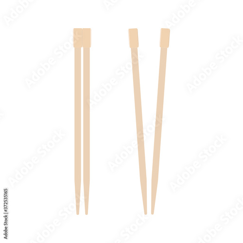 Wooden Chopsticks, Chopsticks Icon Utensil Vector Icon Illustration Background