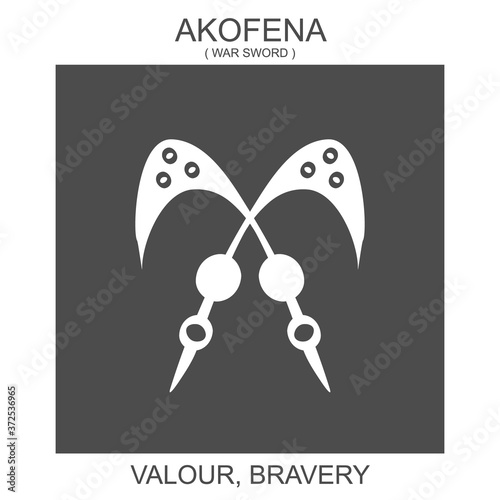 vector icon with african adinkra symbol Akofena. Symbol of Valour and Bravery photo