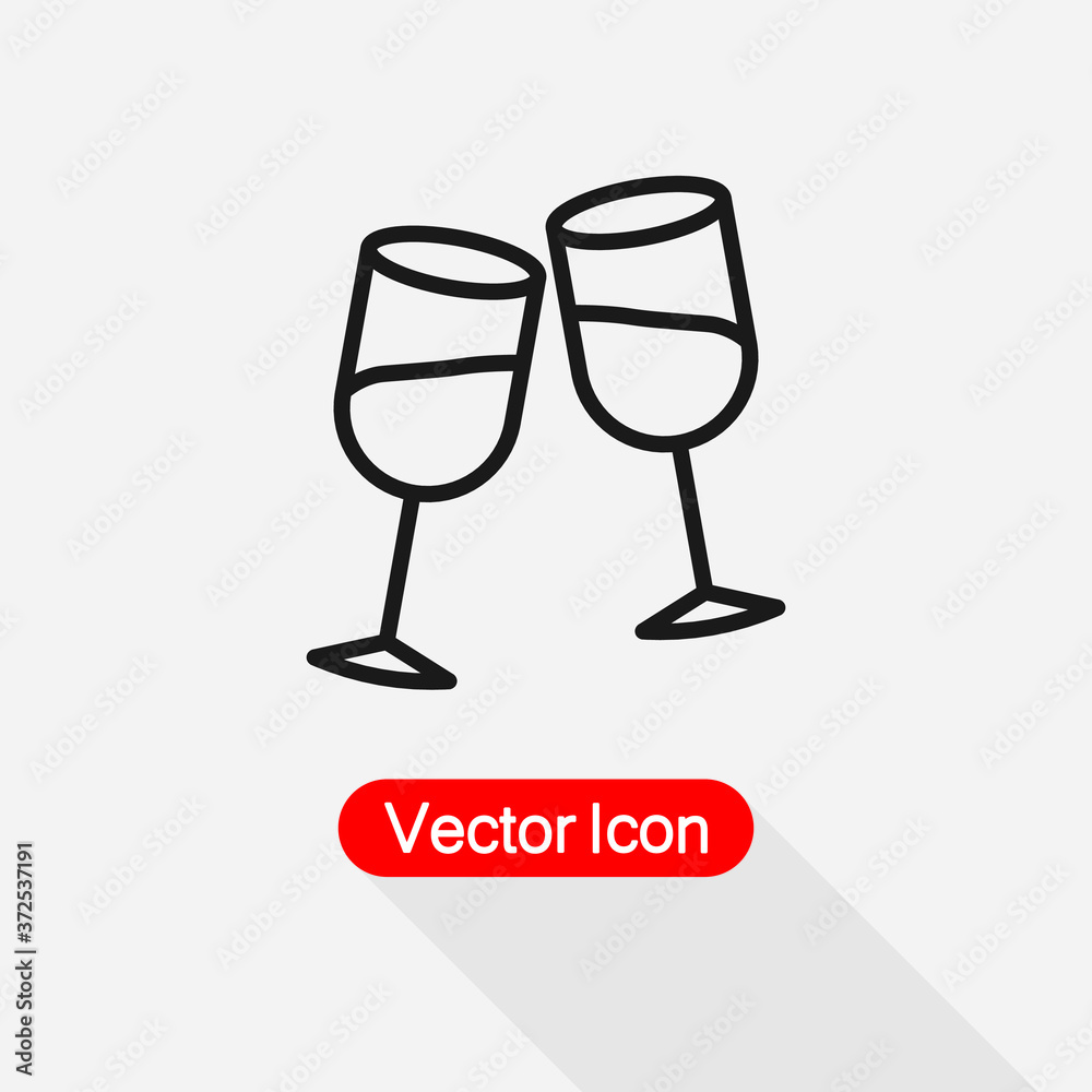 Clinking Glasses Icon, Wineglass Icon Vector Illustration Eps10 Clinking Glasses Icon, Wineglass Icon Vector Illustration Eps10