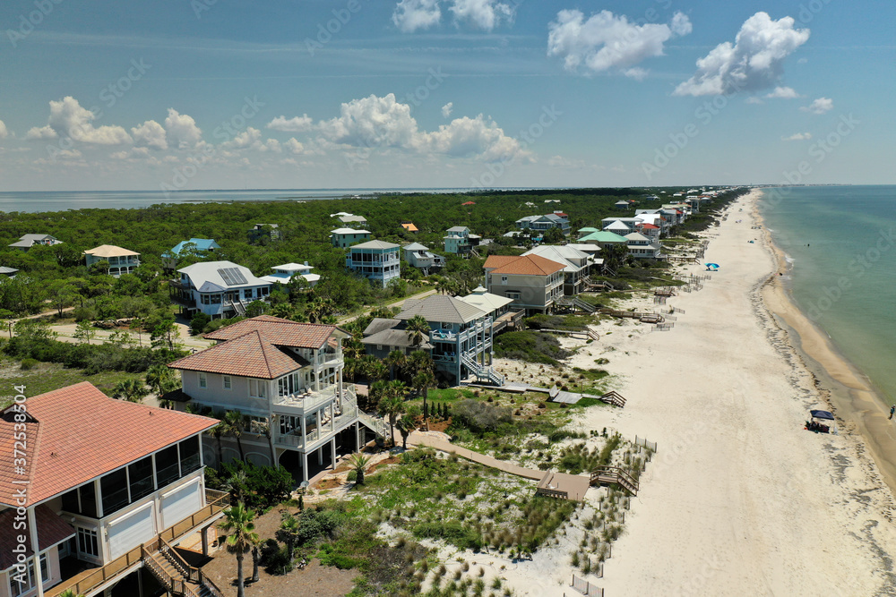 St. George Island,  Franklin County, Florida - AERIAL VIEW - Beach and Island Views - May 2020