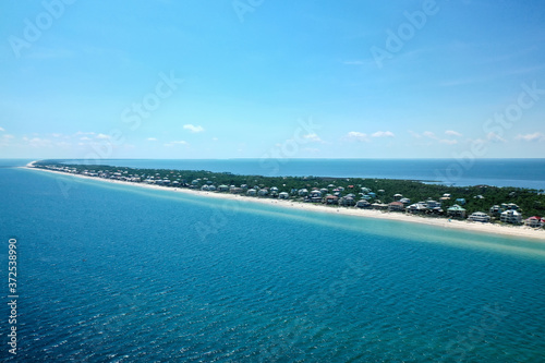 St. George Island, Franklin County, Florida - AERIAL VIEW - Beach and Island Views - May 2020
