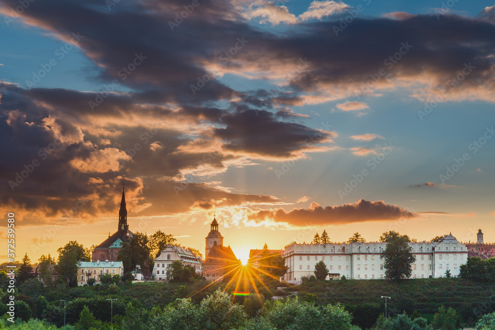 Panorama Sandomierza, Polska - obrazy, fototapety, plakaty 