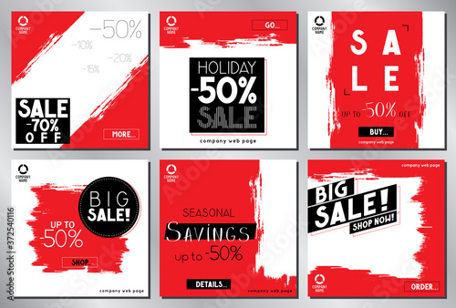Social media advertisement - sale template - vector illustration